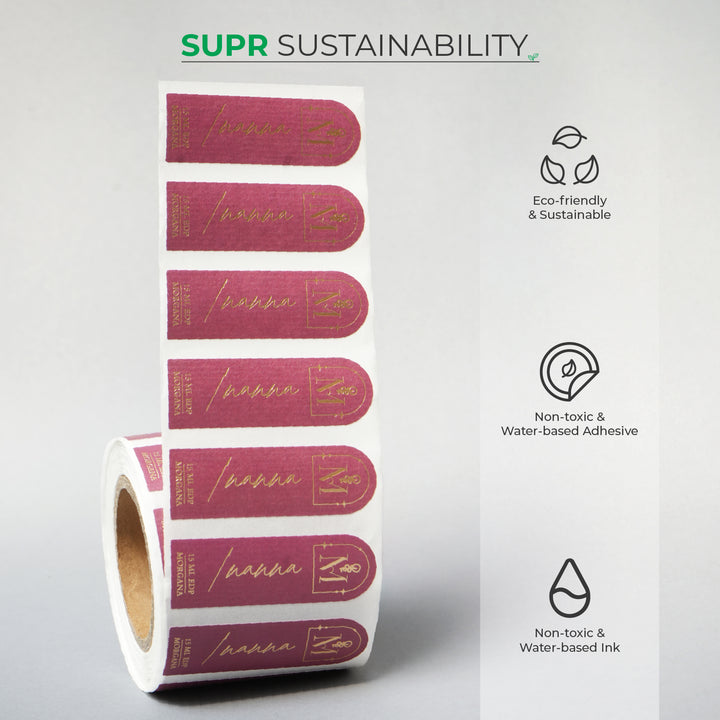 Custom Product Label Rolls, Luxe Textured Paper - Print &amp; 3D Foil