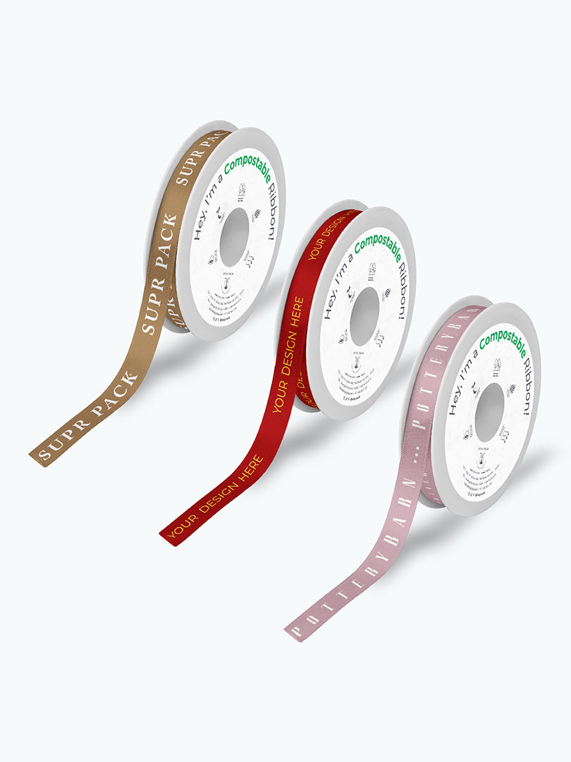 CUSTOM COMPOSTABLE RIBBON | CUSTOM RIBBON - FROM PACKS OF 5 ROLLS ...