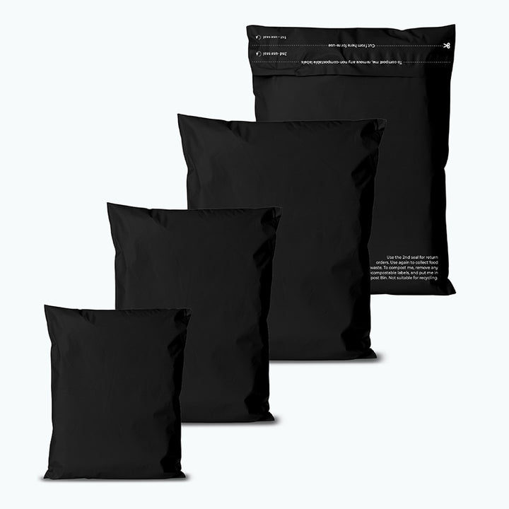 Black Mailers - Home Compostable Shipping Mailers. MOQ- 100