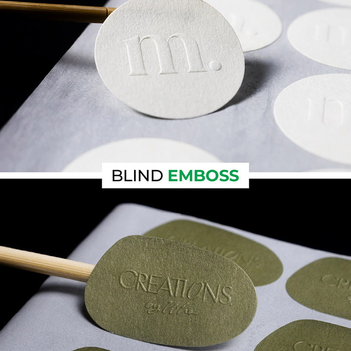 Custom embossed stickers & labels with print & foil