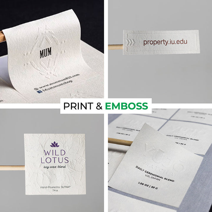 Custom embossed stickers & labels with print & foil