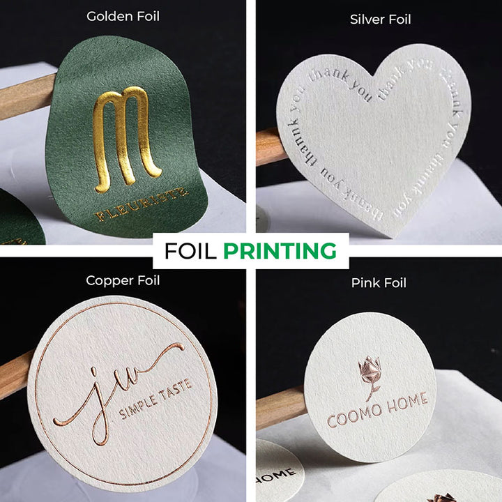 Custom embossed stickers & labels with print & foil