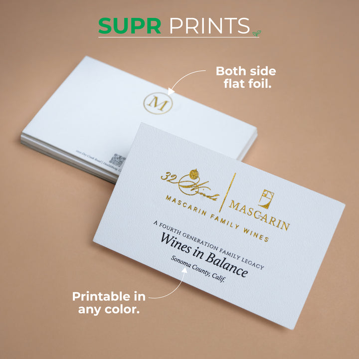 ECO-FRIENDLY CUSTOM EMBOSSED CARDS WITH EMBOSSING, PRINT &amp; FOIL Suprpack