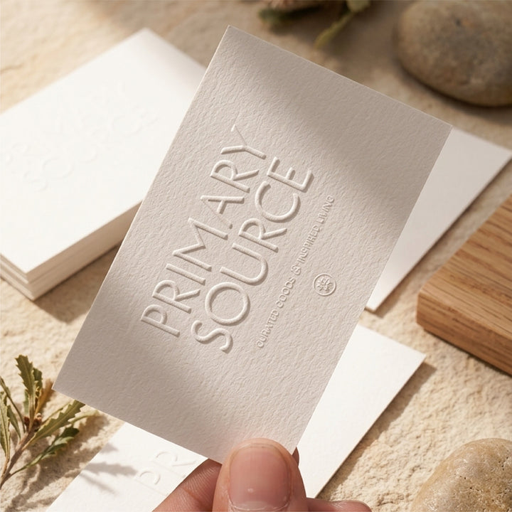 ECO-FRIENDLY CUSTOM EMBOSSED CARDS WITH EMBOSSING, PRINT &amp; FOIL Suprpack