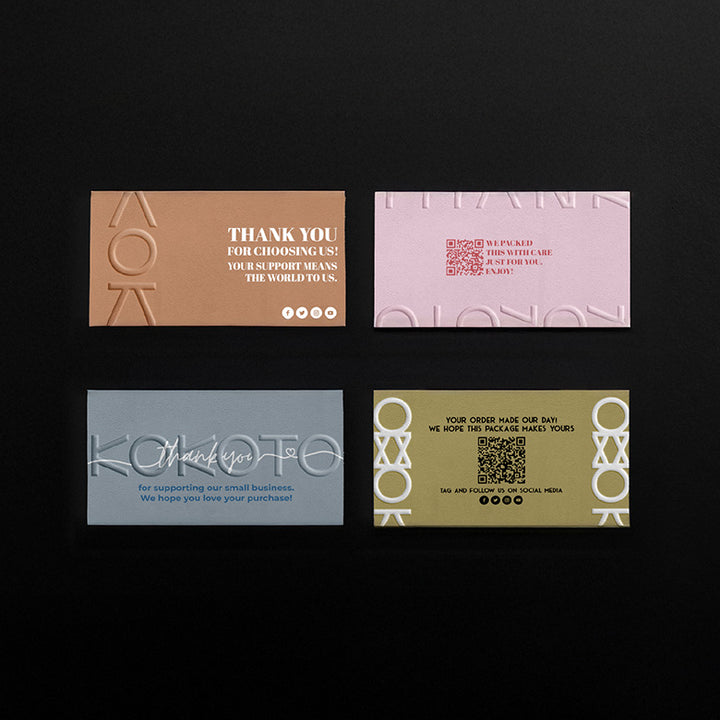 ECO-FRIENDLY CUSTOM EMBOSSED CARDS WITH EMBOSSING, PRINT & FOIL