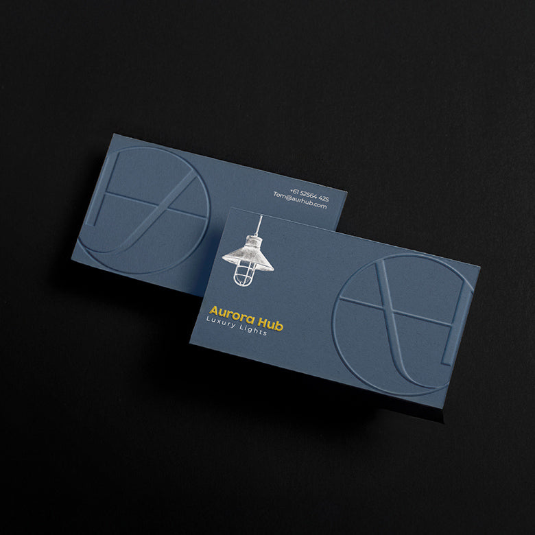 ECO-FRIENDLY CUSTOM EMBOSSED CARDS WITH EMBOSSING, PRINT & FOIL