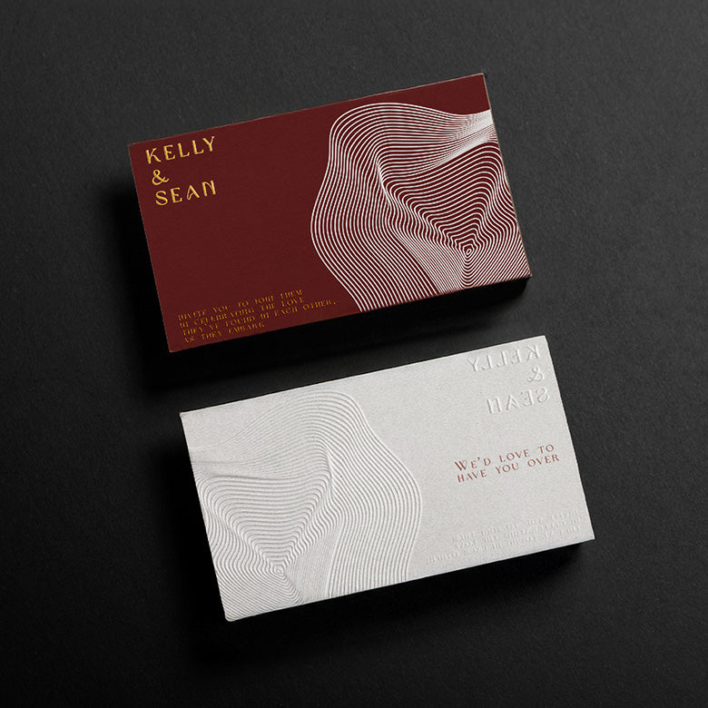 ECO-FRIENDLY CUSTOM EMBOSSED CARDS WITH EMBOSSING, PRINT & FOIL