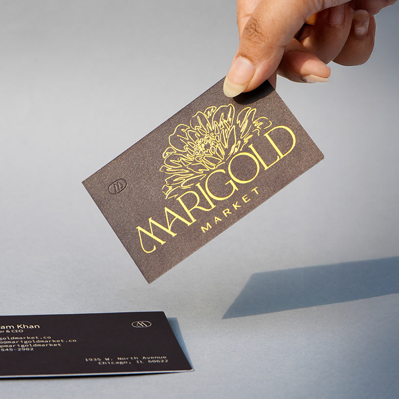ECO-FRIENDLY CUSTOM EMBOSSED CARDS WITH EMBOSSING, PRINT & FOIL