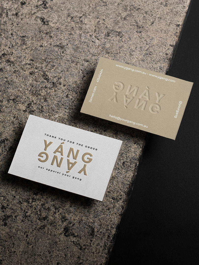 ECO-FRIENDLY CUSTOM EMBOSSED CARDS WITH EMBOSSING, PRINT & FOIL