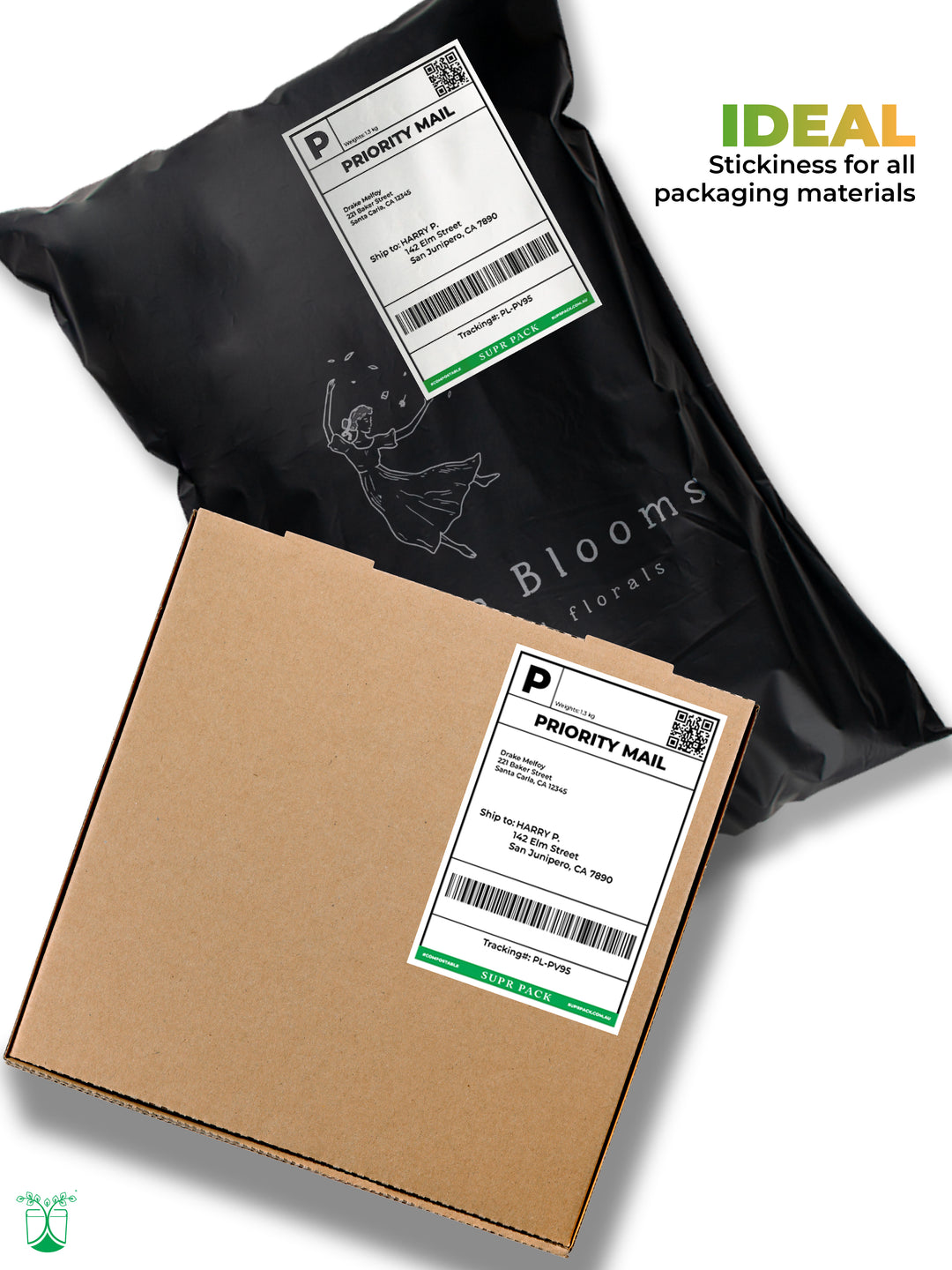 custom labels shipping label eco-friendly packaging compostable mailers poly mailers satchel