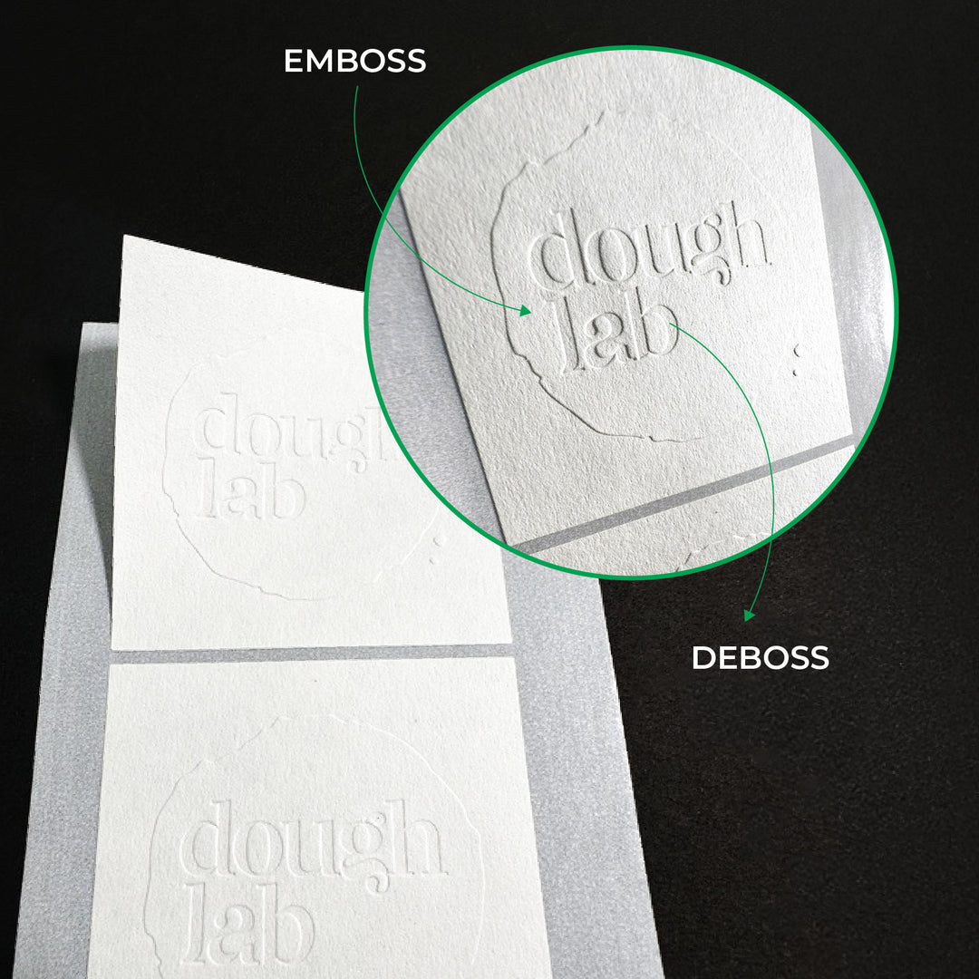 Custom Blind Embossed Stickers & Labels. MOQ-250 Stickers