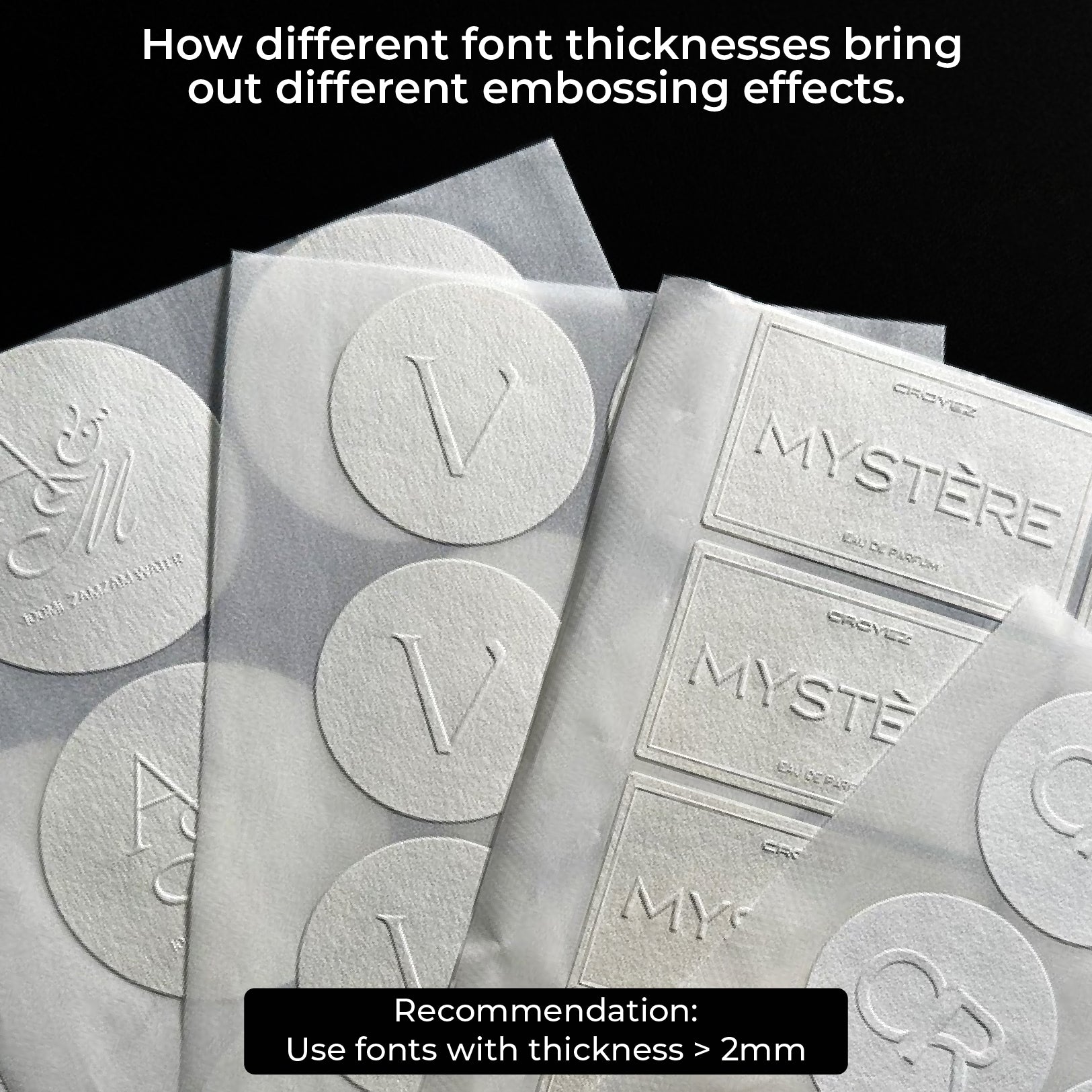 Blind Custom Embossed Stickers, Eco-friendly & Luxe Textured Paper ...