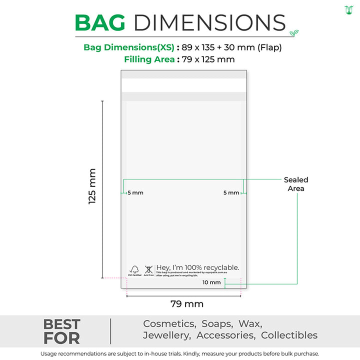 Glassine Bags For Sustainable Product Packaging In 8 Sizes.