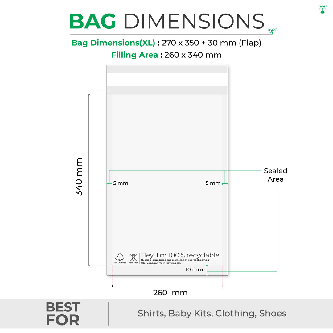 Glassine Bags For Sustainable Product Packaging In 8 Sizes.