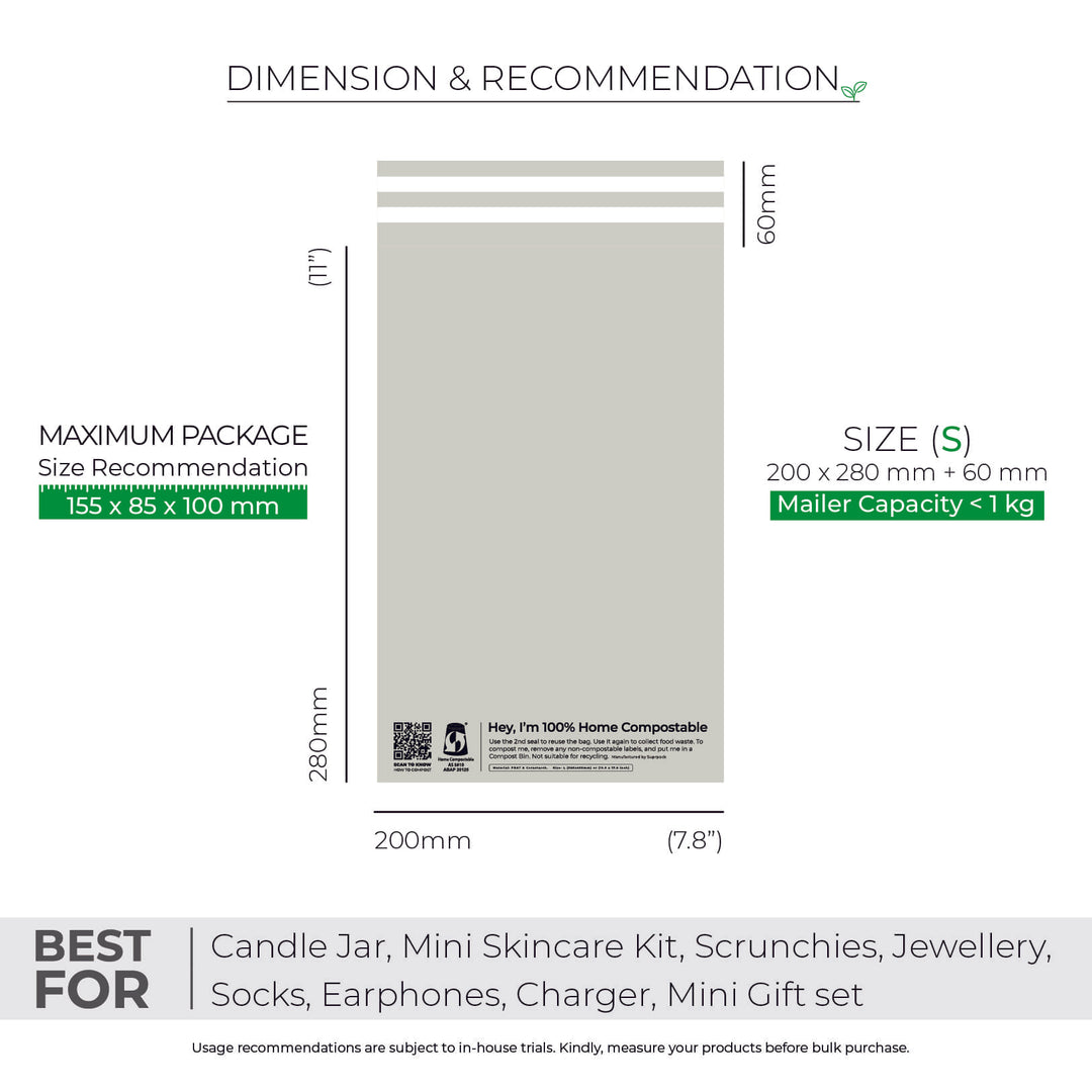 Custom Home Compostable Mailers - Warm grey