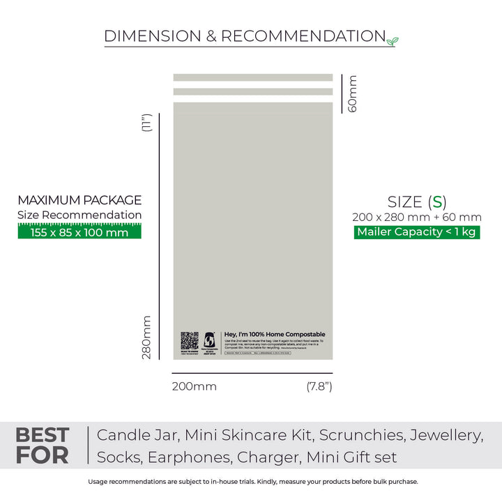 Custom Home Compostable Mailers - Warm grey