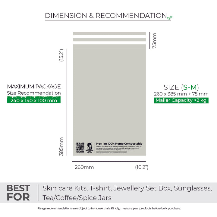 Custom Home Compostable Mailers - Warm grey
