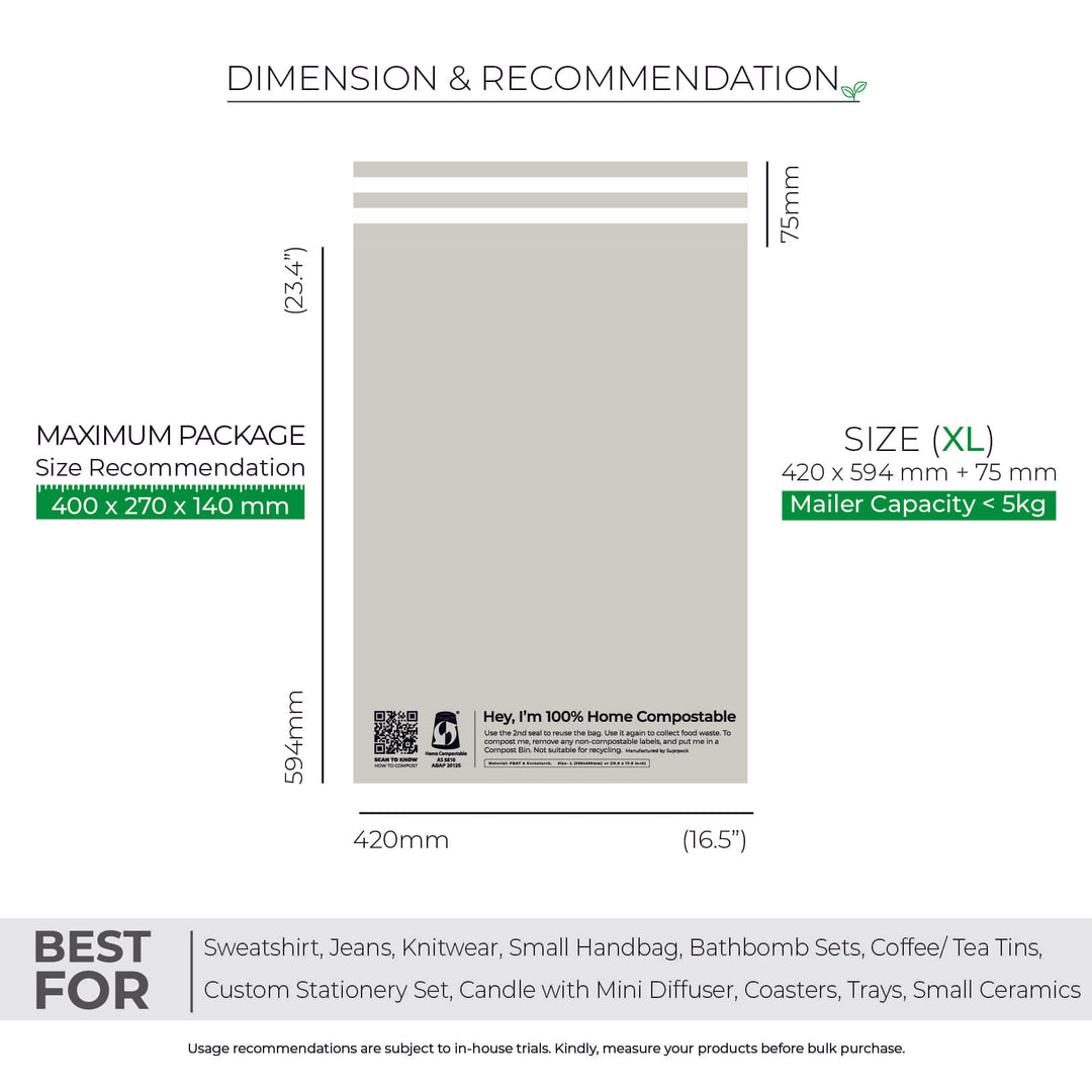 Custom Home Compostable Mailers - Warm grey