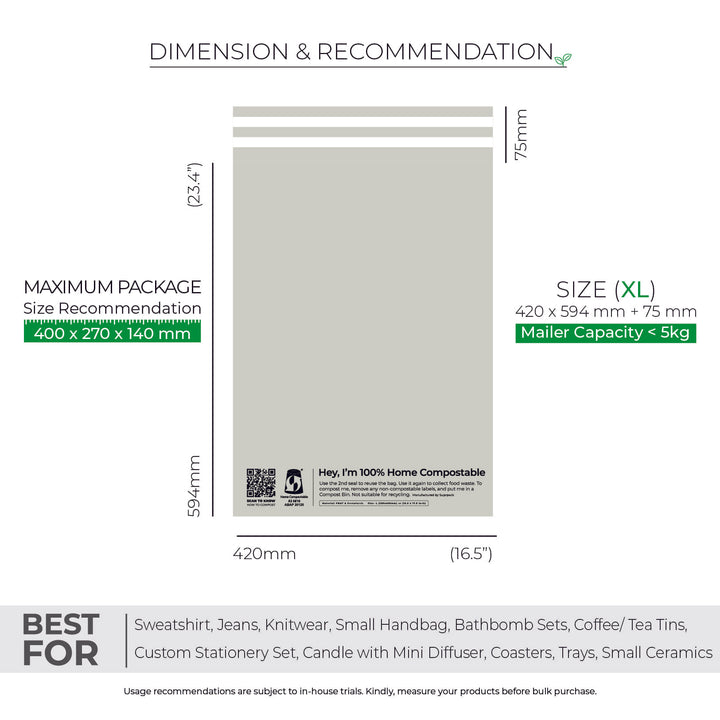 Custom Home Compostable Mailers - Warm grey