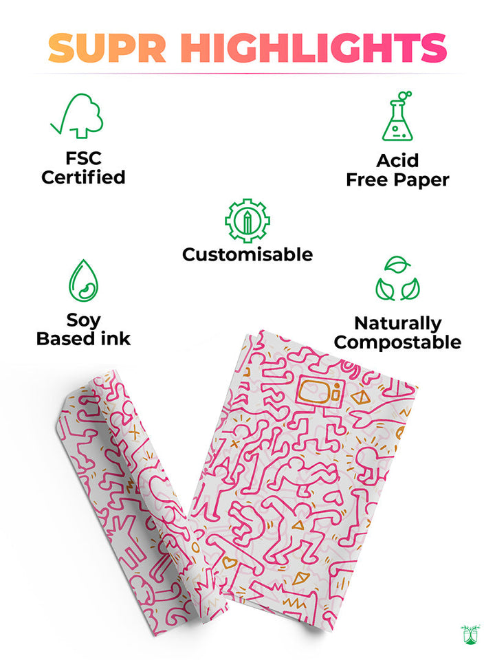 Custom Tissue Paper with your logo in 2 colours. 200-7500 Sheets.