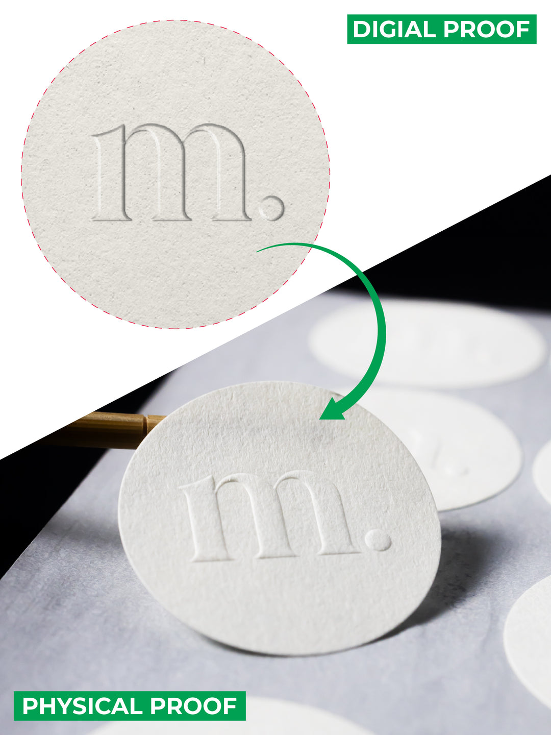 Custom Blind Embossed Stickers & Labels. MOQ-250 Stickers