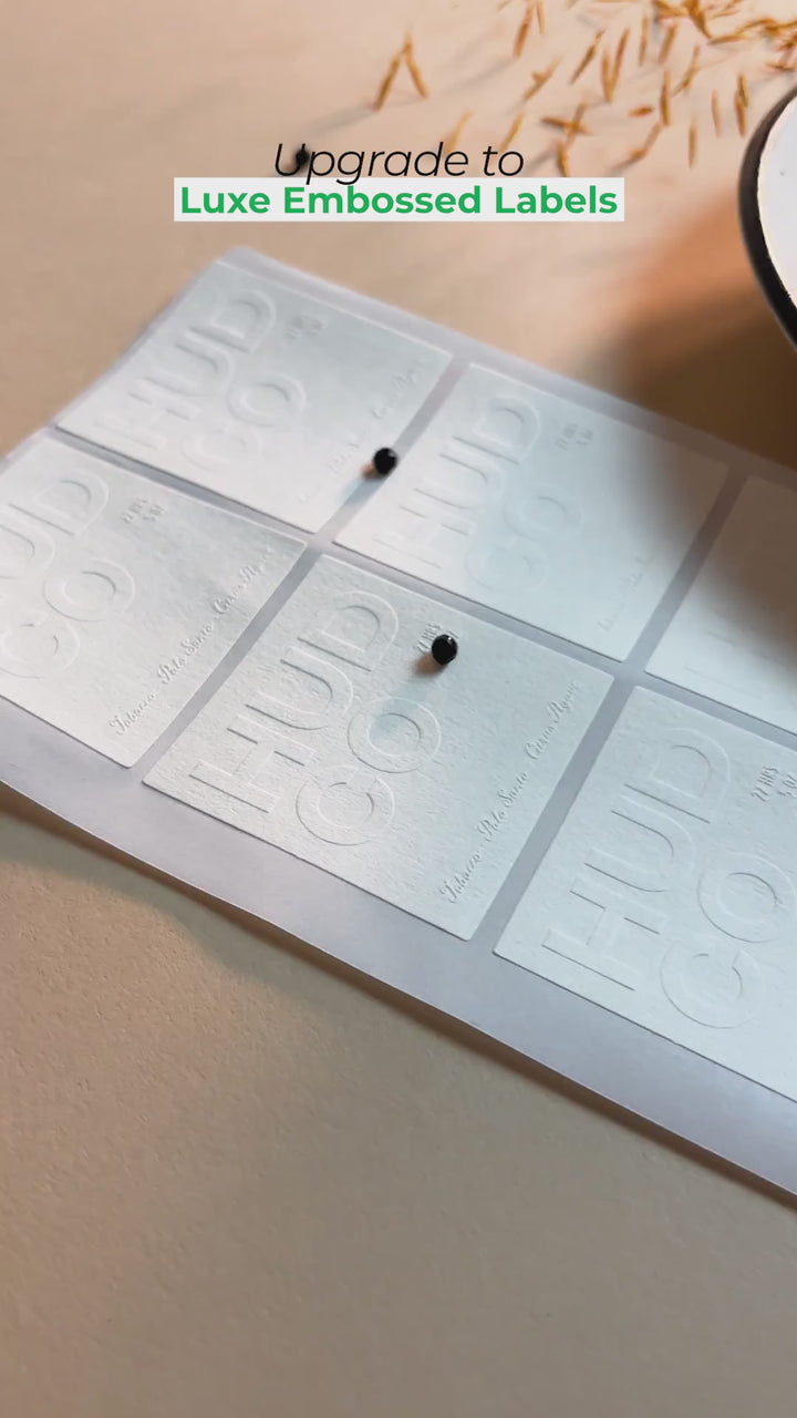 Blind Custom Embossed Stickers  - Luxe Textured Paper & 3D Effect