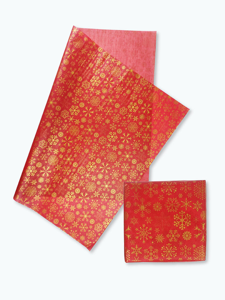 Tissue Paper with Golden Flakes on Red Background - from Pack of 100 Sheets
