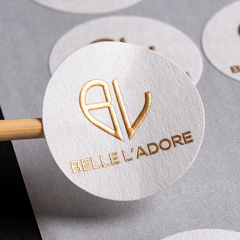 Custom embossed stickers & labels with print & foil