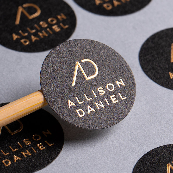 Custom embossed stickers & labels with print & foil