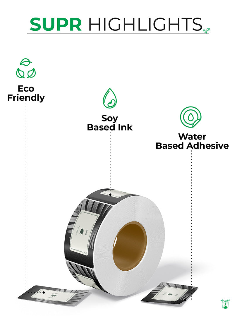 Eco-friendly Sticker Rolls with Pantone printing | Supr Pack – suprpack.com