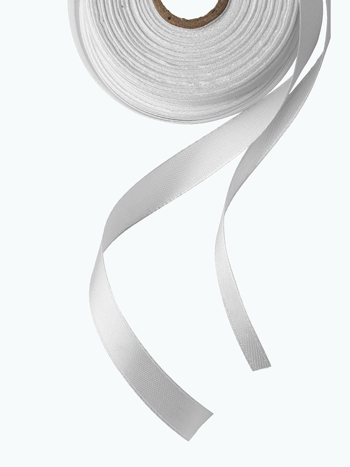 WHITE COMPOSTABLE RIBBON FOR ECO-FRIENDLY PACKAGING, DIY & MORE.