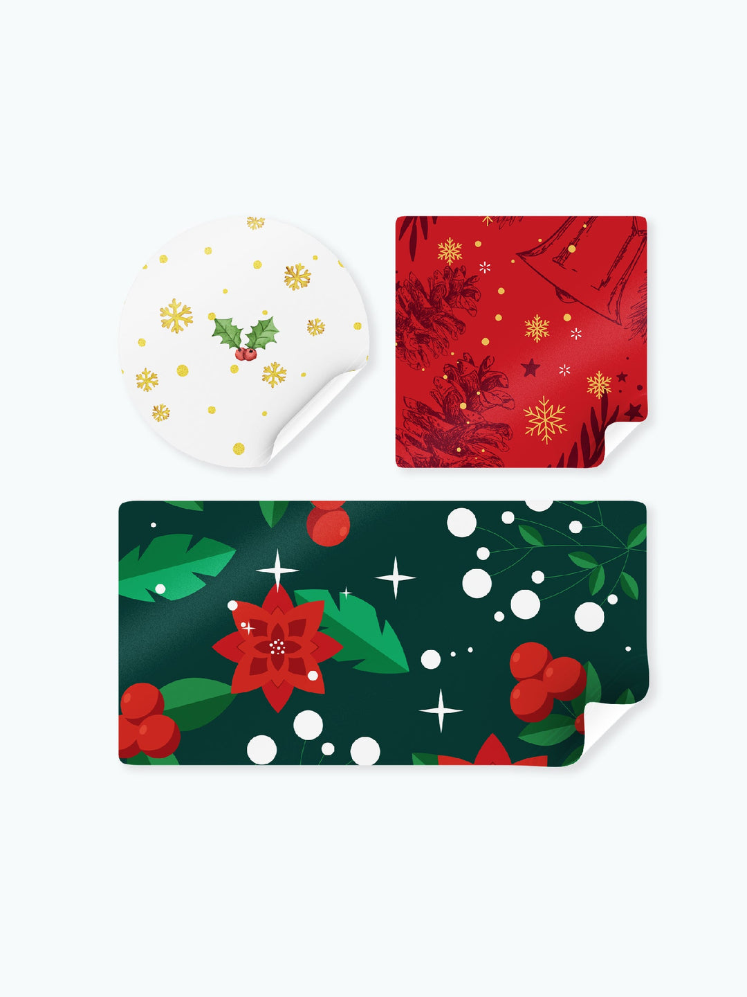 Christmas Stickers for Eco-friendly & Festive Packaging- MOQ-100 Stickers