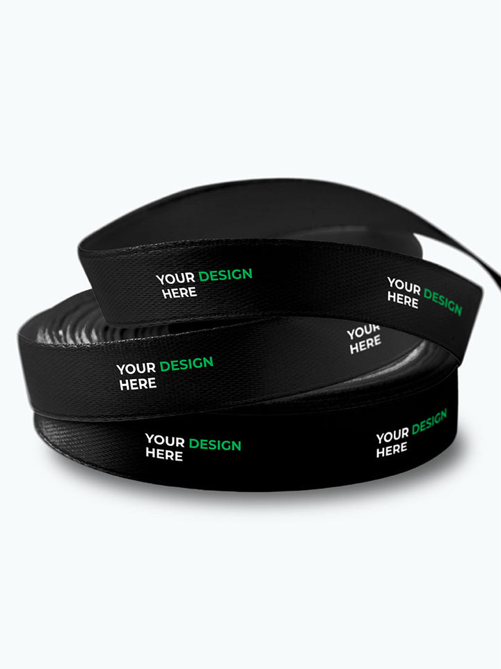 CUSTOM COMPOSTABLE RIBBON IN TWO COLORS. MOQ 2 ROLLS. W: 19mm X 100 Y
