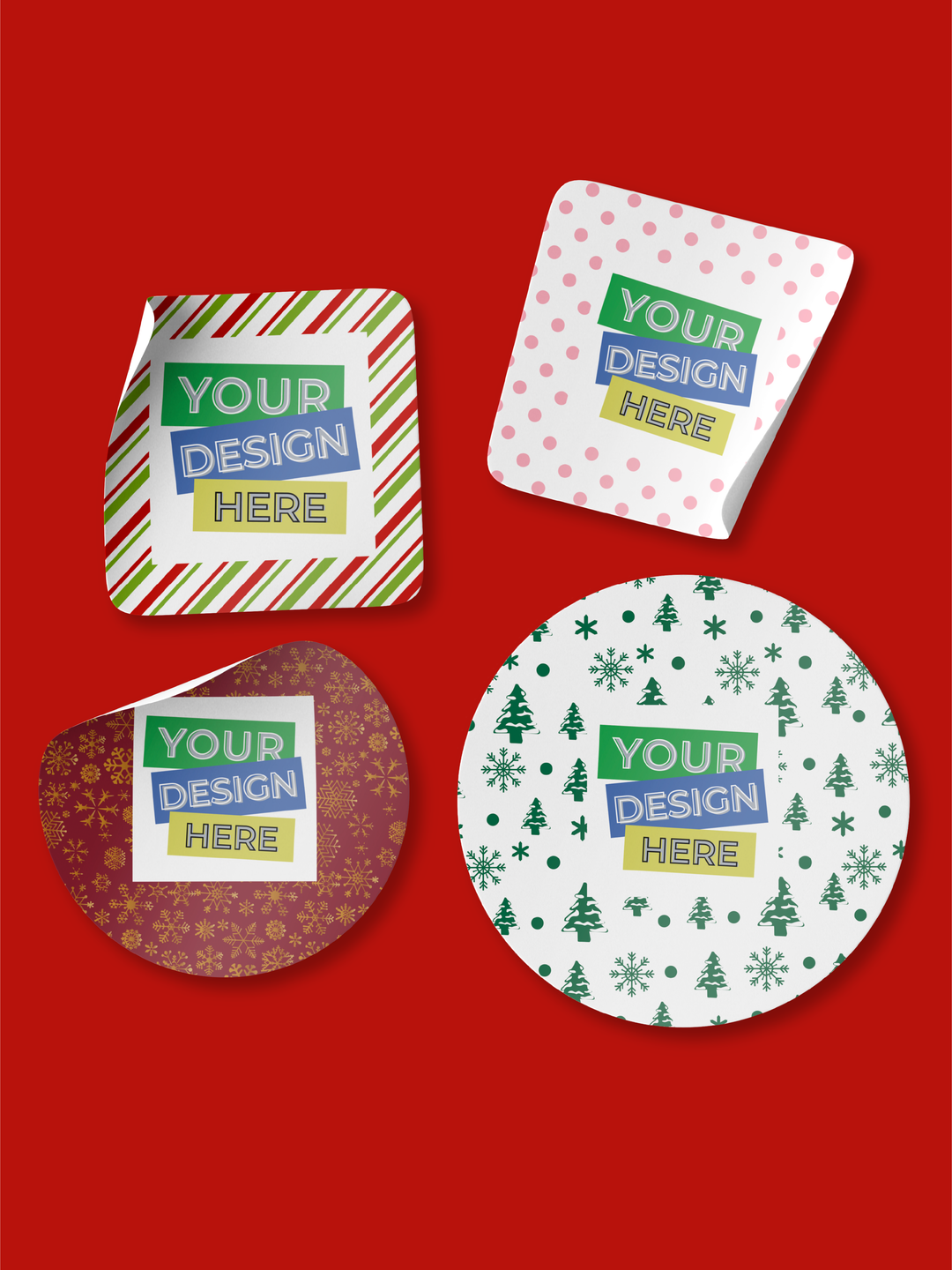 Custom Compostable Festive Stickers- From Pack of 50 Stickers