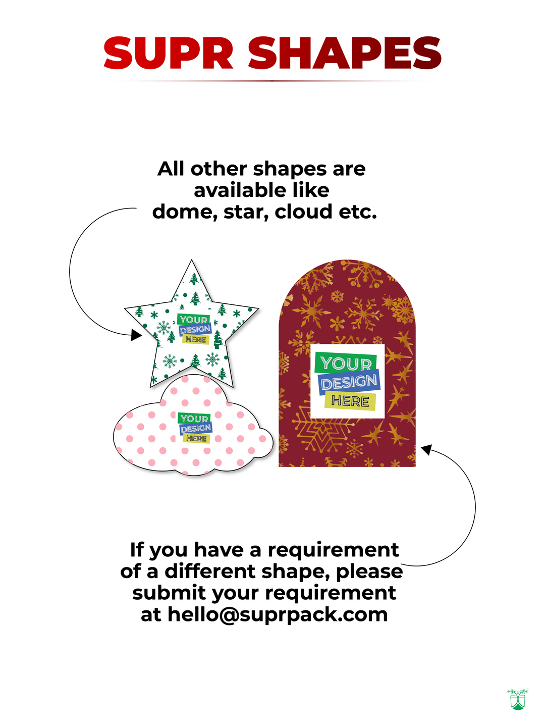Custom Compostable Festive Stickers- From Pack of 50 Stickers